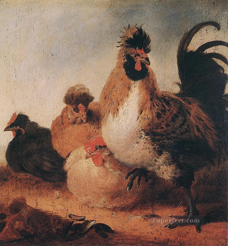 Rooster And Hens peintre de campagne Aelbert Cuyp Peintures à l'huile